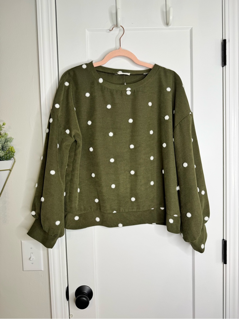 And The Why Polka Dot Sweatshirt Style Top
